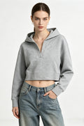GHW26001 V-Neck Crop Hoodie