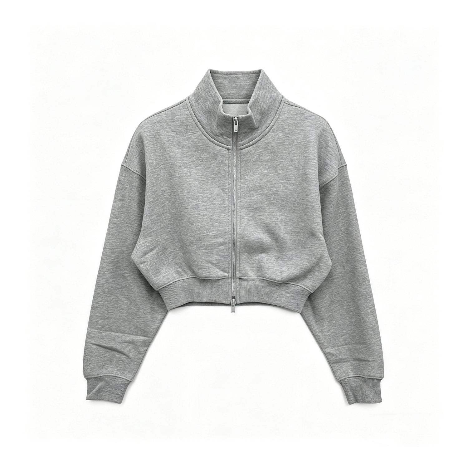 GJW26002 Crop Mockneck Zip Up Jacket