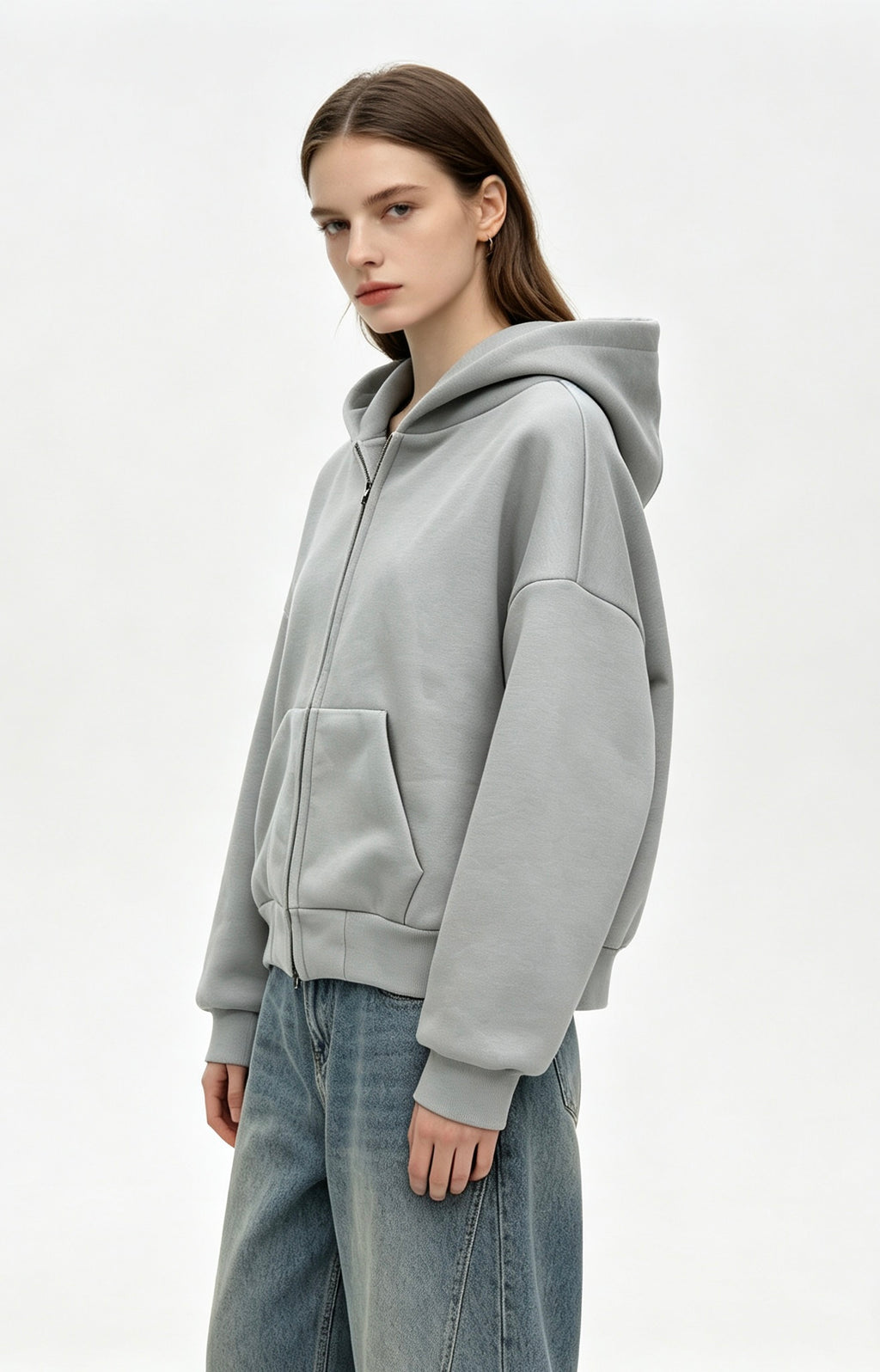 GJN26002 Hooded Zipper Jacket