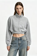 GJW26002 Crop Mockneck Zip Up Jacket