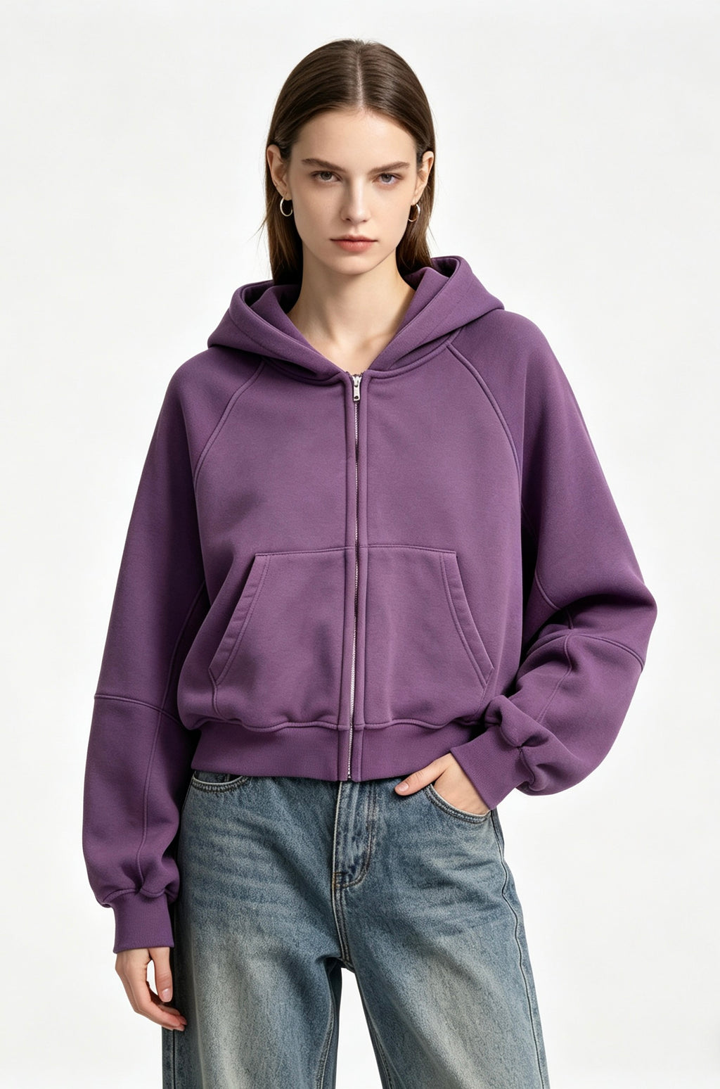 GJN26001 Crop Hooded Jacket
