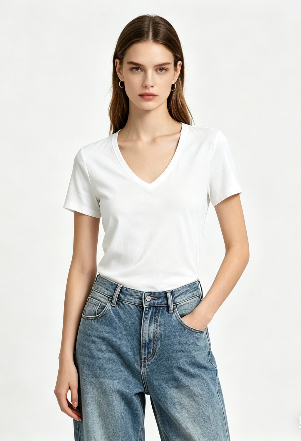 GTW26008 Woman U-Neck T-shirt
